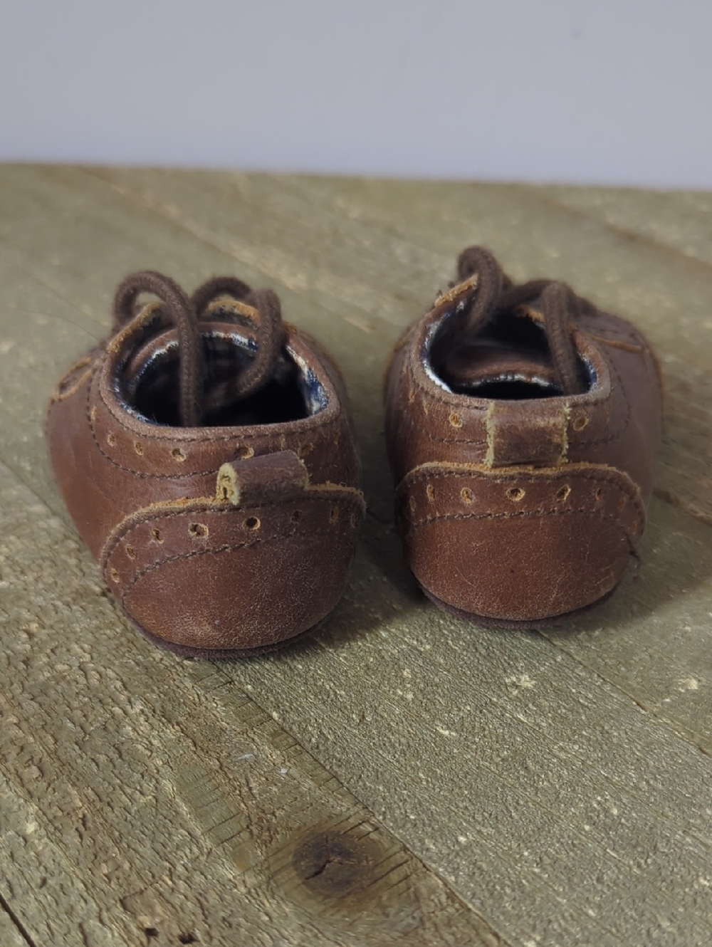 Wendy Belissimo Leather Classic Brown Baby Brogue Shoes - Picture 4 of 8